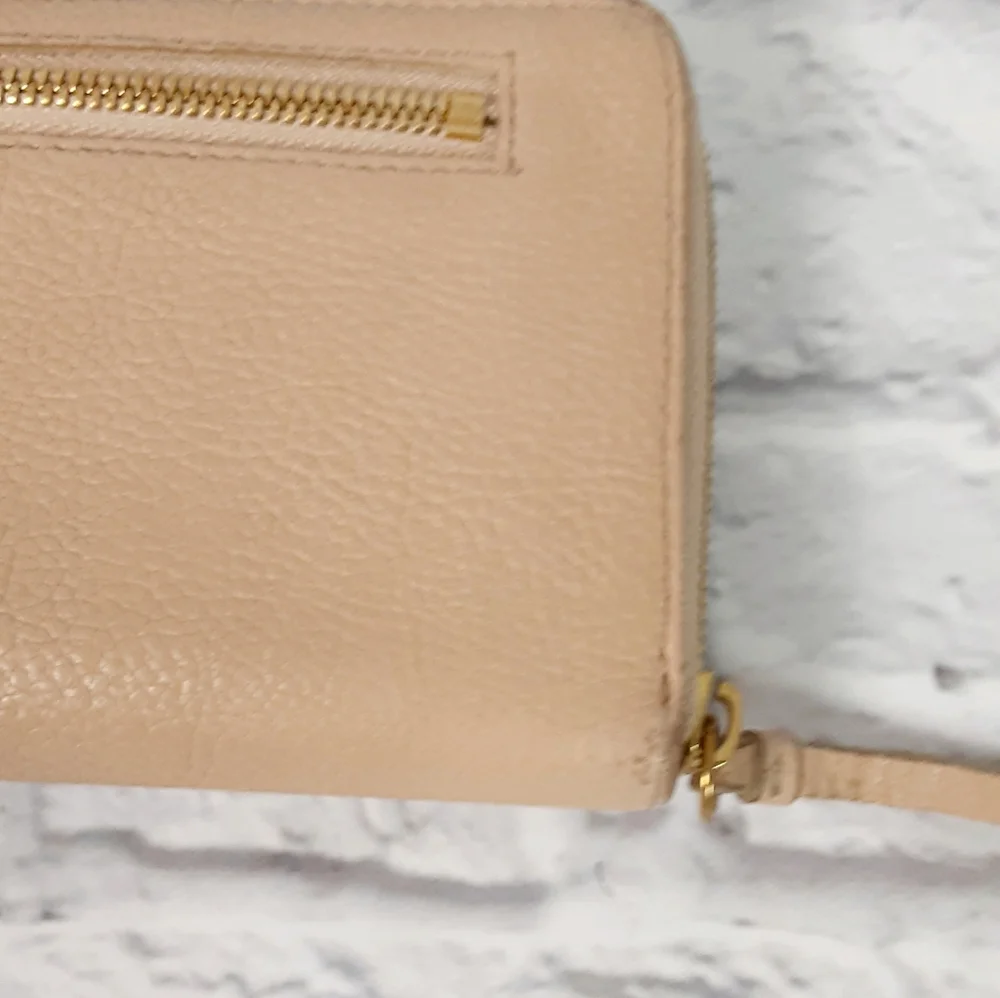 Marc and Graham nude leather zip wallet